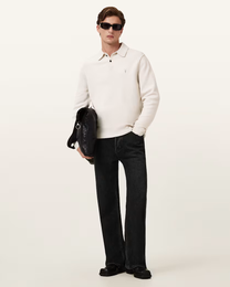 Beige סריג פולו לגברים Statten ALLSAINTS