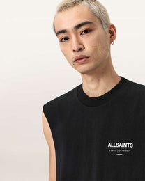 Black גופיה לגברים Underground Sl Crew ALLSAINTS