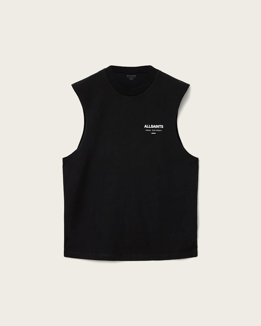 Black גופיה לגברים Underground Sl Crew ALLSAINTS