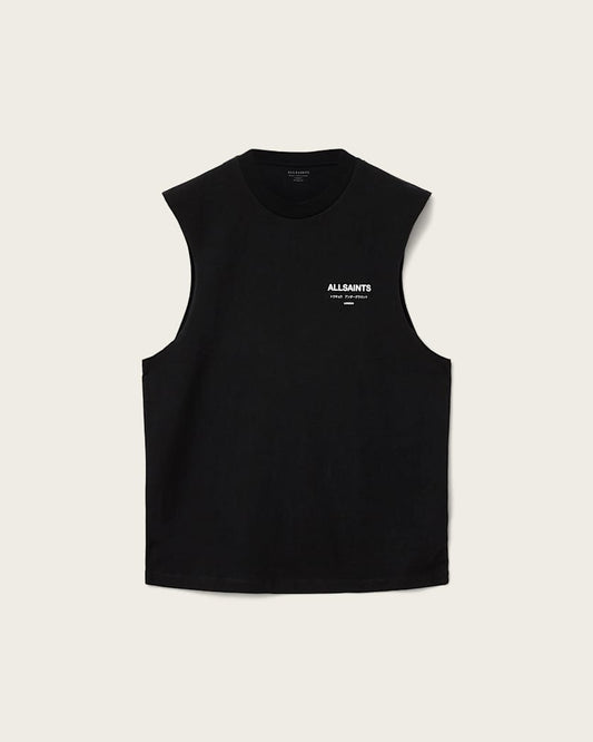 Black גופיה לגברים Underground Sl Crew ALLSAINTS