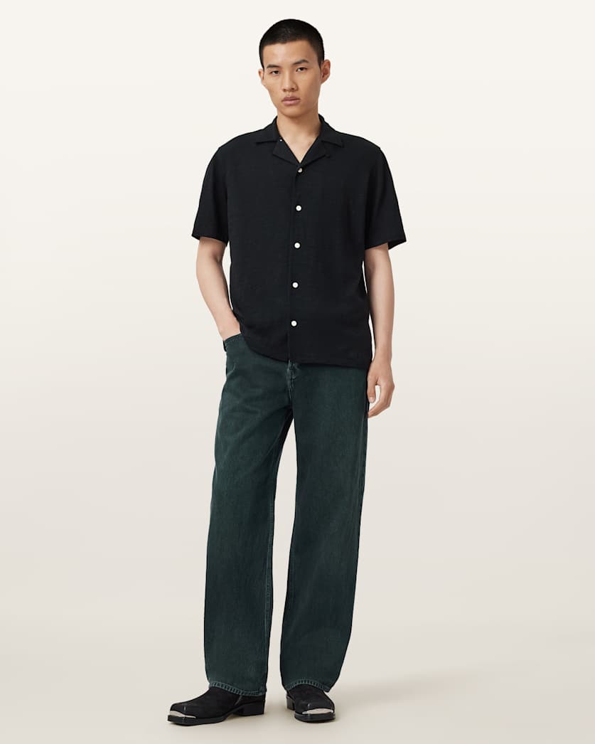 Seashell חולצה מכופתרת קצרה לגברים Relaxed Shirt ALLSAINTS