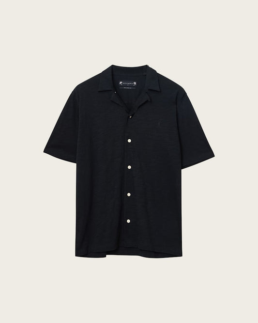 Black חולצה מכופתרת קצרה לגברים Relaxed Shirt ALLSAINTS