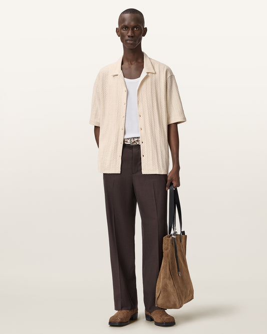 Seashell חולצה מכופתרת קצרה לגברים Trace ALLSAINTS