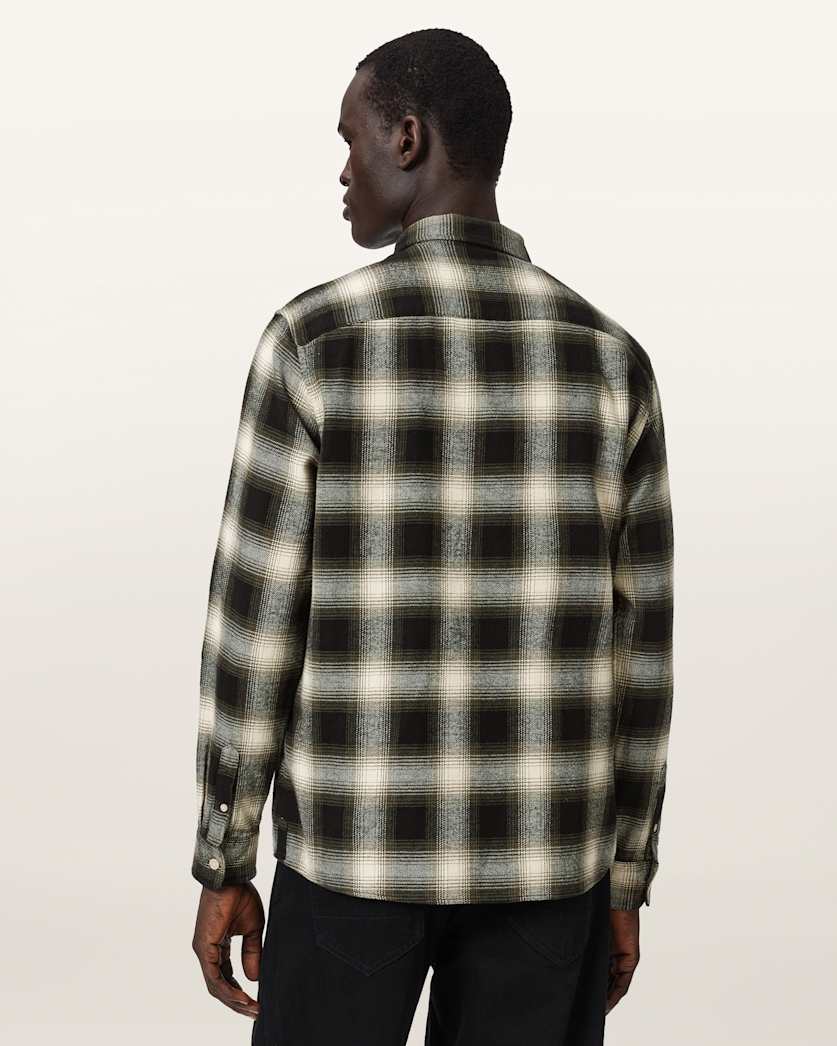 Seashell חולצה מכופתרת משובצת לגברים Baseline ALLSAINTS