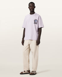 Antique White טי שירט קצרה לגברים Affix Ss Crew ALLSAINTS