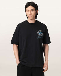 Black טי שירט קצרה לגברים Affix Ss Crew ALLSAINTS