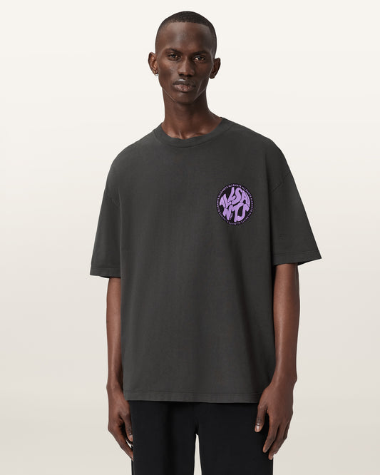 Beige טי שירט קצרה Distortion ALLSAINTS