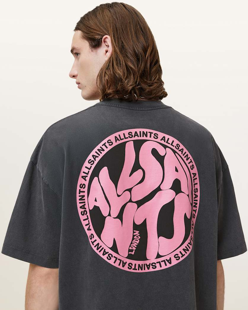 Antique White טי שירט קצרה לגברים Distortion SS ALLSAINTS