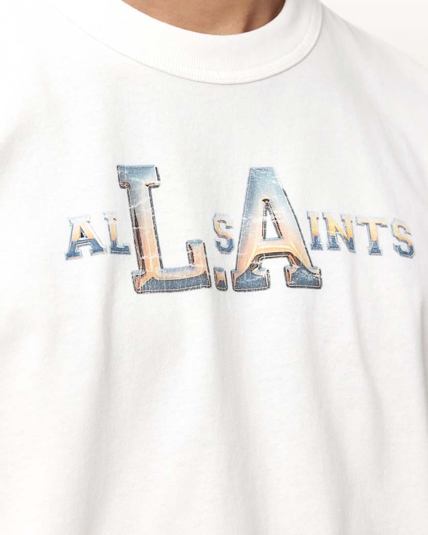 White Smoke טי שירט קצרה לגברים Angelino ALLSAINTS