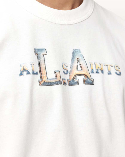 White Smoke טי שירט קצרה לגברים Angelino ALLSAINTS