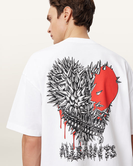 White Smoke טי שירט קצרה לגברים Chaste ALLSAINTS