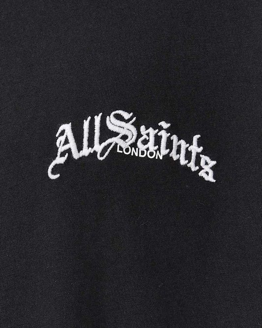 Black טי שירט קצרה לגברים Descent SS ALLSAINTS