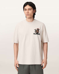 Seashell טי שירט קצרה לגברים Cacti Ss Crew ALLSAINTS