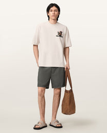 Antique White טי שירט קצרה לגברים Cacti Ss Crew ALLSAINTS