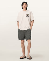 Antique White טי שירט קצרה לגברים Cacti Ss Crew ALLSAINTS