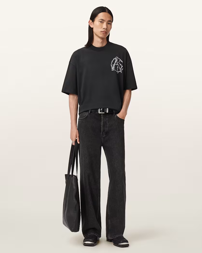 Dark Slate Gray טי שירט קצרה לגברים Anatomica ALLSAINTS