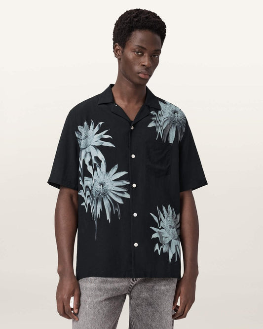 Seashell חולצה מכופתרת קצרה לגברים Floraze SS Shirt ALLSAINTS
