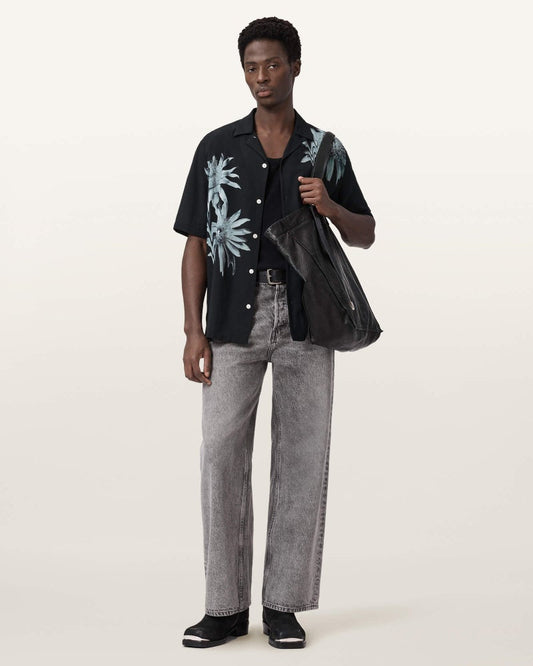 Seashell חולצה מכופתרת קצרה לגברים Floraze SS Shirt ALLSAINTS