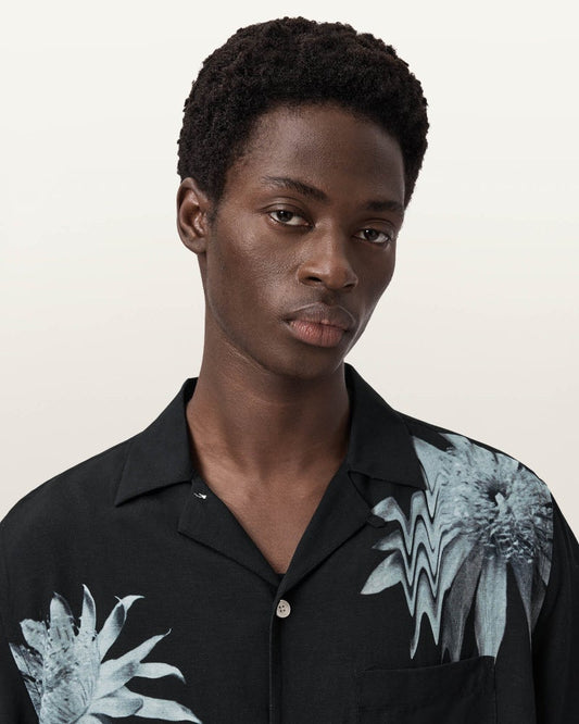 Seashell חולצה מכופתרת קצרה לגברים Floraze SS Shirt ALLSAINTS