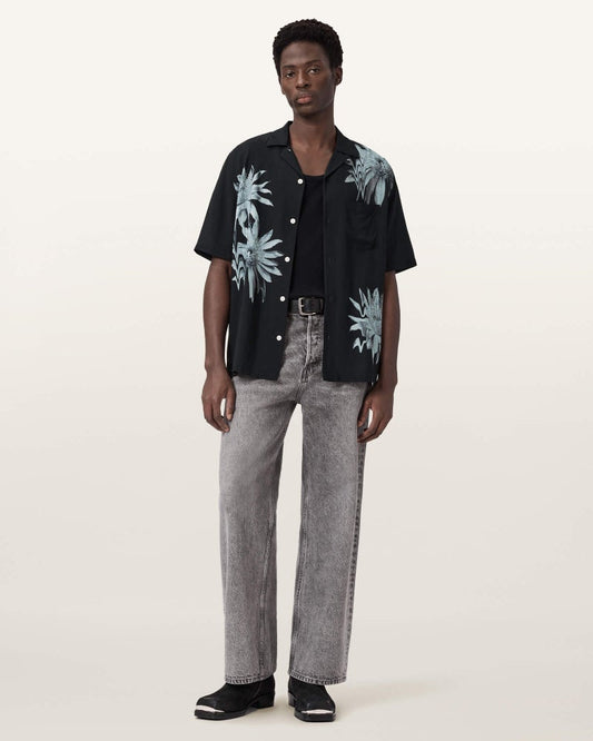 Seashell חולצה מכופתרת קצרה לגברים Floraze SS Shirt ALLSAINTS