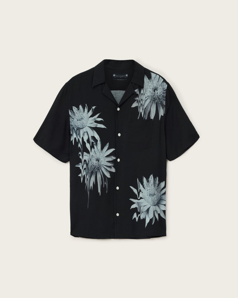 Lavender חולצה מכופתרת קצרה לגברים Floraze SS Shirt ALLSAINTS