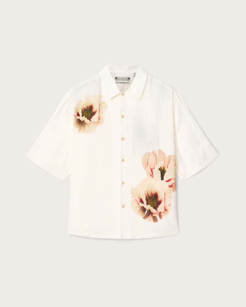 Seashell חולצה פרחונית אוברסייז לגברים Floraison ALLSAINTS