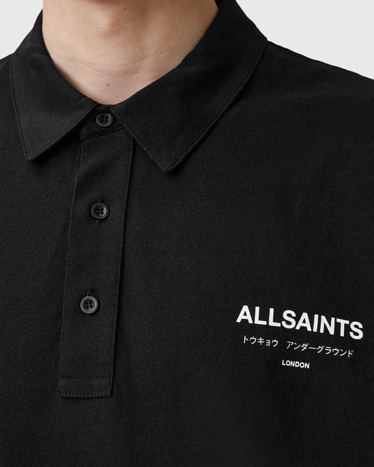 Black חולצת פולו לגברים Underground ALLSAINTS