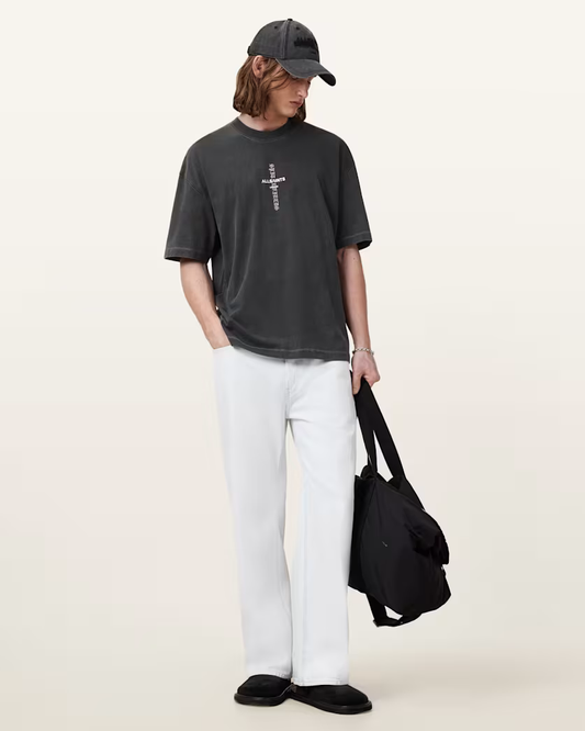 Beige טי שירט קצרה לגברים Knox ALLSAINTS