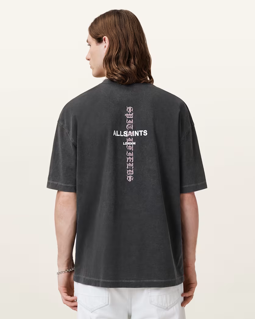 Beige טי שירט קצרה לגברים Knox ALLSAINTS