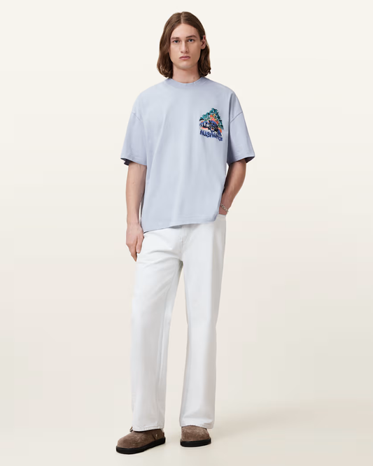 Beige טי שירט קצרה לגברים Pounce ALLSAINTS