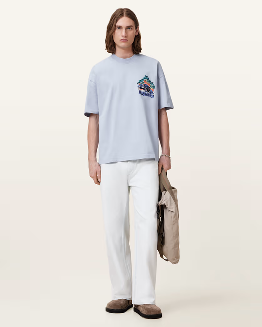 Beige טי שירט קצרה לגברים Pounce ALLSAINTS