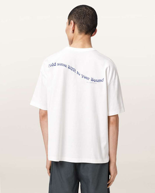 White Smoke טי שירט קצרה לגברים Spun ALLSAINTS