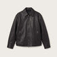 Dark Slate Gray ג'קט עור לגברים Garrison ALLSAINTS
