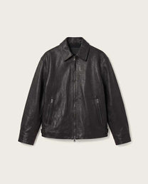 Dark Slate Gray ג'קט עור לגברים Garrison ALLSAINTS