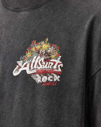 Dark Slate Gray טי שירט אוברסייז לגברים Roque ALLSAINTS