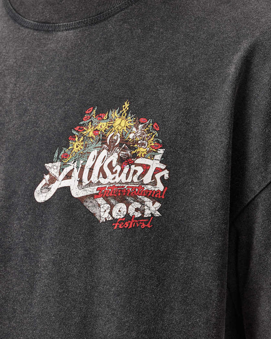 Dark Slate Gray טי שירט אוברסייז לגברים Roque ALLSAINTS