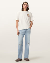 Antique White טי שירט אוברסייז לגברים Roque ALLSAINTS
