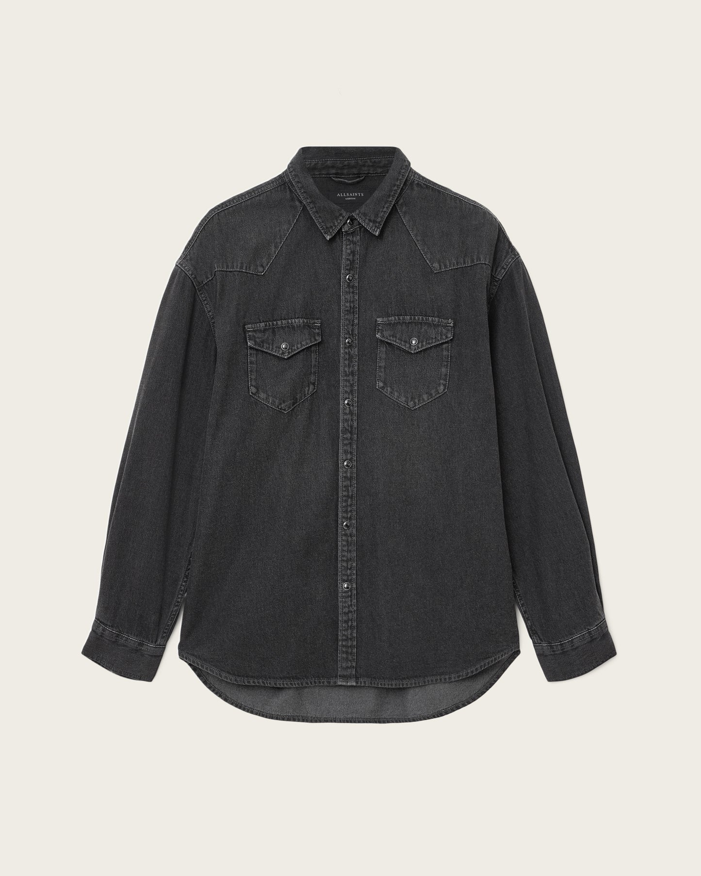 Beige חולצה מכופתרת ארוכה לגברים Fenton ALLSAINTS