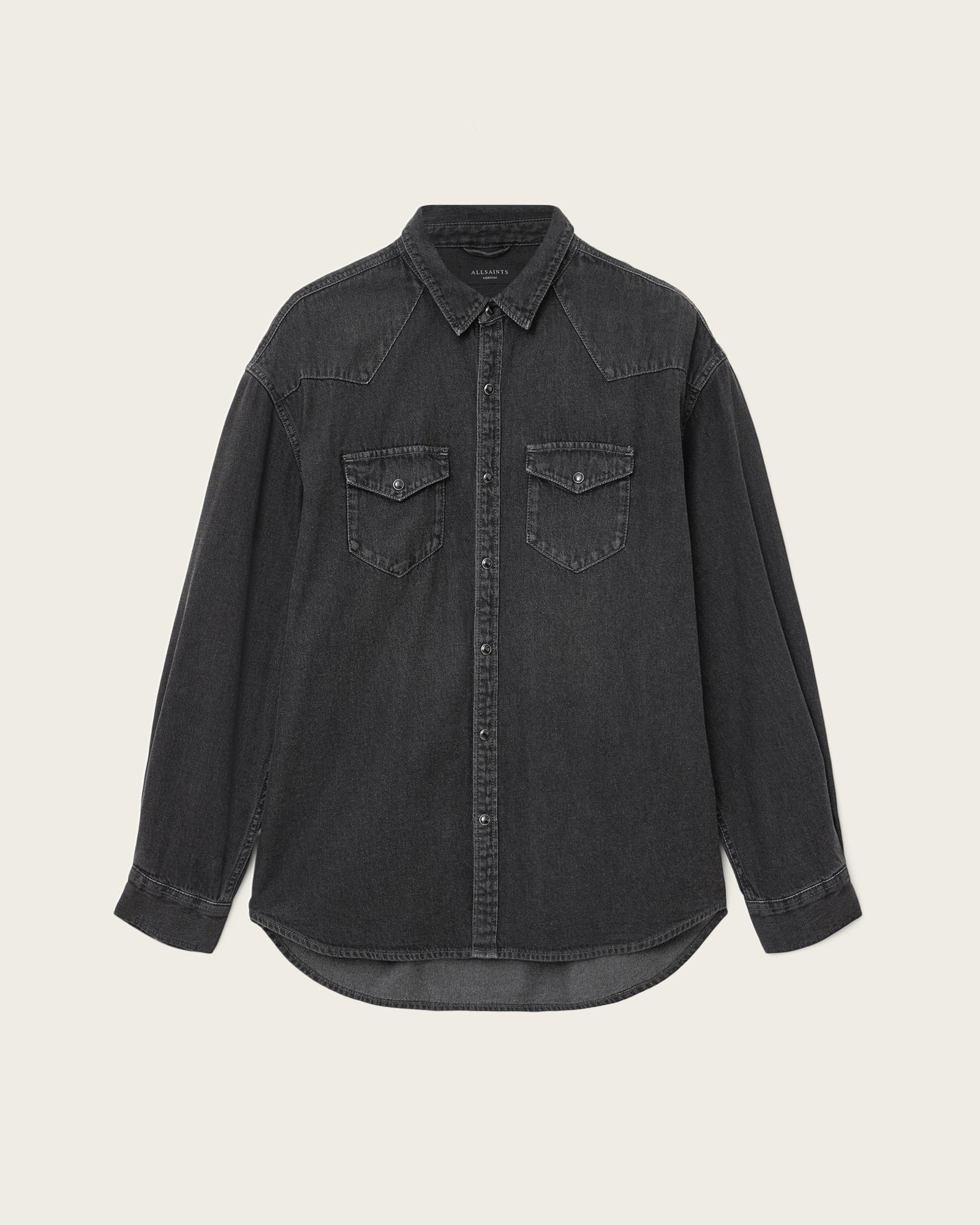 Beige חולצה מכופתרת ארוכה לגברים Fenton ALLSAINTS