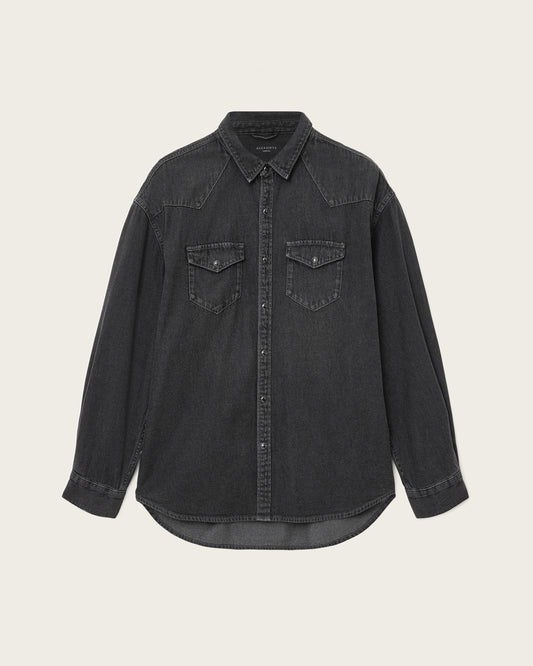 Beige חולצה מכופתרת ארוכה לגברים Fenton ALLSAINTS