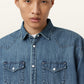 Dim Gray חולצת ג'ינס מכופתרת ארוכה לגברים Fenton ALLSAINTS