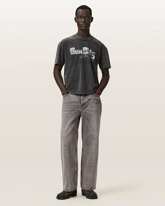 Light Gray טי שירט גרפית Boxy לגברים Sun City ALLSAINTS