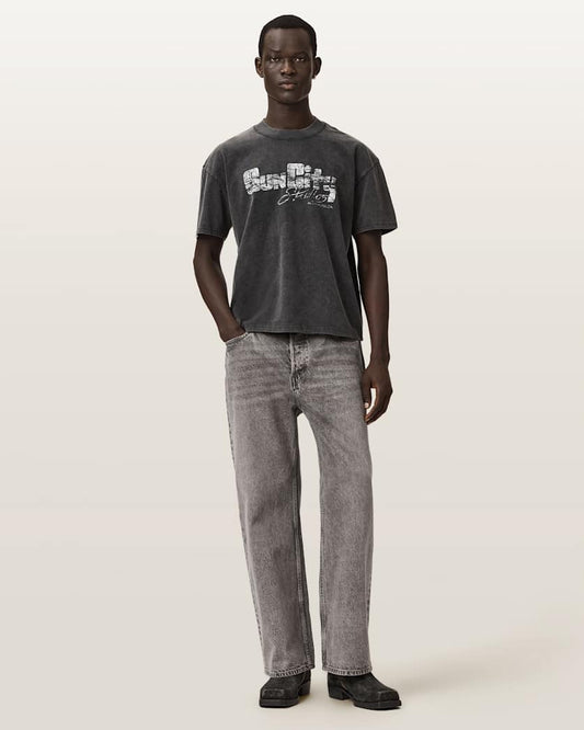 Light Gray טי שירט גרפית Boxy לגברים Sun City ALLSAINTS