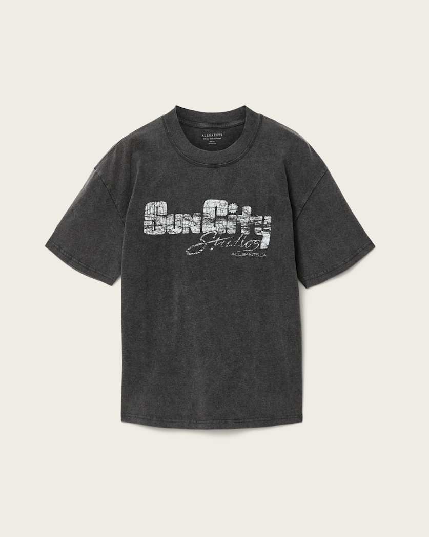 Dark Slate Gray טי שירט גרפית Boxy לגברים Sun City ALLSAINTS