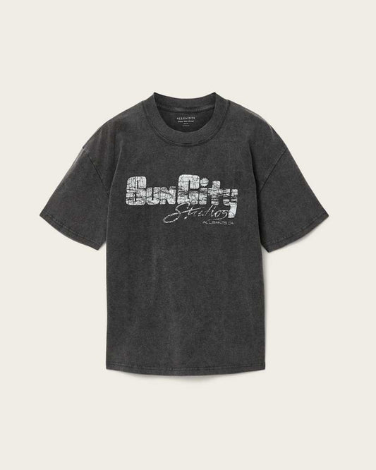 Dark Slate Gray טי שירט גרפית Boxy לגברים Sun City ALLSAINTS