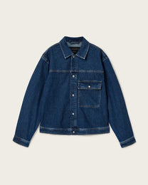 Midnight Blue ז׳קט ג׳ינס Boxy לגברים Cast ALLSAINTS