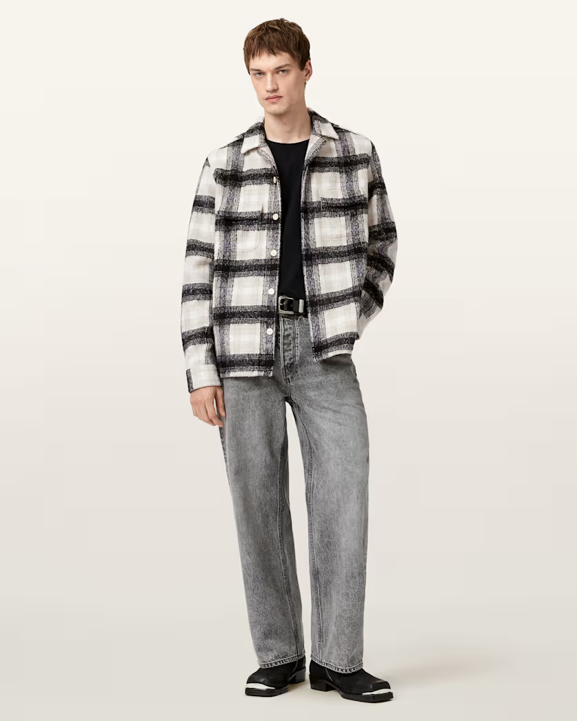 Beige חולצה מכופתרת ארוכה לגברים Lapse ALLSAINTS