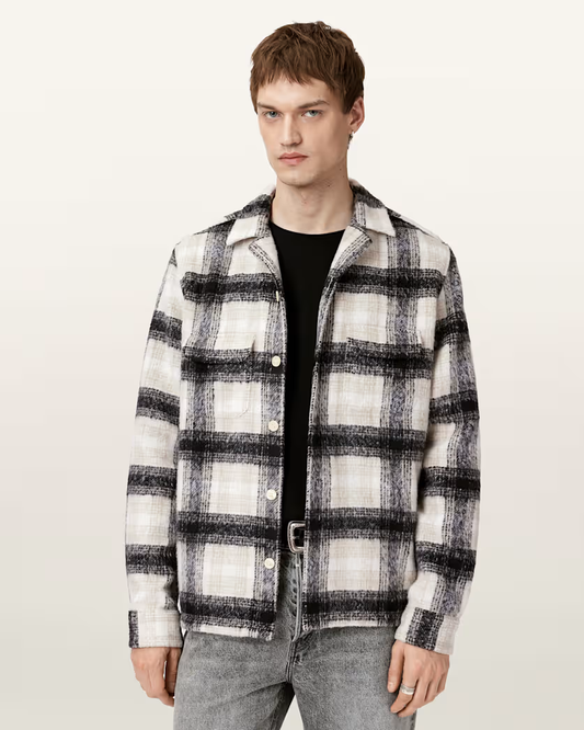 Antique White חולצה מכופתרת ארוכה לגברים Lapse ALLSAINTS