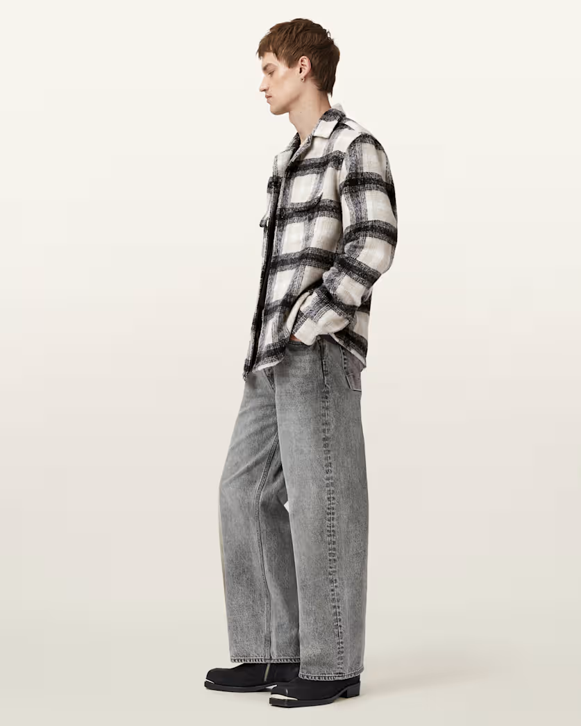 Beige חולצה מכופתרת ארוכה לגברים Lapse ALLSAINTS