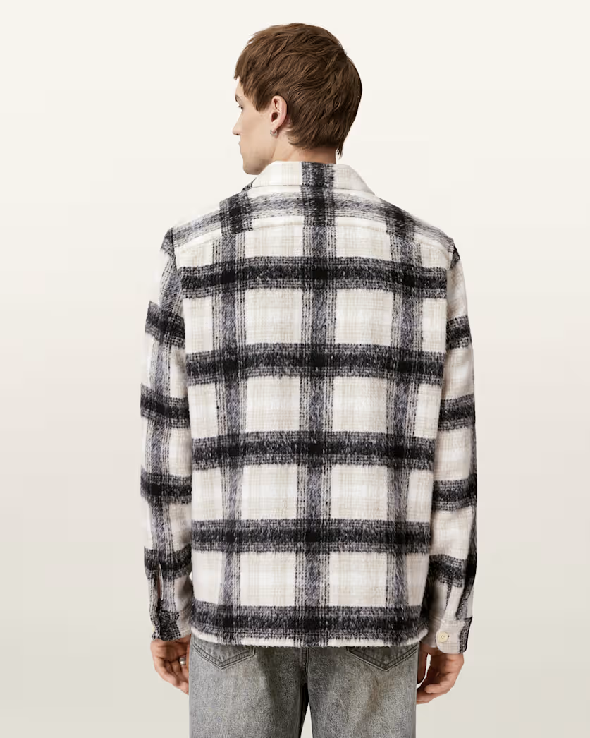 Antique White חולצה מכופתרת ארוכה לגברים Lapse ALLSAINTS